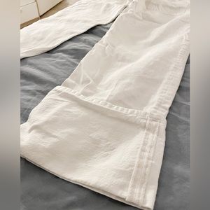 ZARA High Rise Wide Ankle Jeans - White 👟